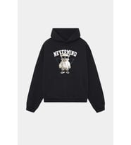 Trendy Oversize Beyaz Kapüşonlu Sweatshirt – Koleksiyon (Siyah)