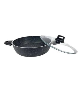 Eda ZK-021 Zetra 22 cm Granit Basık Tencere  Gri
