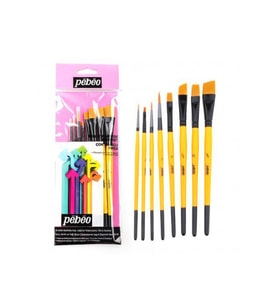 Pebeo Fırça Seti Angular Kesik Uç Suluboya 8 Li Fırça Seti (Set-6)