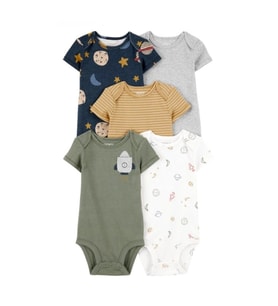 Carter's Layette Erkek Bebek Kısa Kollu 5li Body 1t122010 Renkli