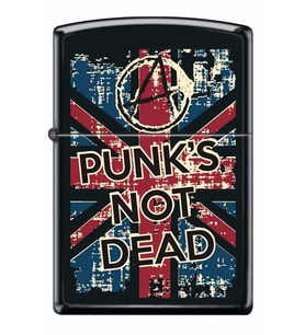 Zippo Çakmak Punks Not Dead Poster Black Matte