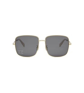 Celine CL40284U 30A Kadın Güneş Gözlüğü - Oversize Kare Form Altın Metal Çerçeveli Füme Camlı