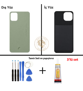 Reeder Vida Seti + Yapıştırıcı S23 Max Pro Yeşil Yapıştırıcı B-7000 Yapıştırıcı Vida Seti Arka Kapak Arka Cam Batarya Kapağı Lazer Kesim Kapak Pil Kapağı Back Cover