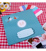 Bebek ve Çocuk Anı Defteri + Renkli Sticker Hediyesi (Mavi)
