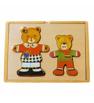 Ahşap Ayıcık Elbise Girdirme 5285 (Çok Renkli)