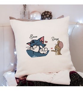 Tom & Jerry Tasarımlı Yastık Kişiye Özel