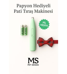 MS Pet Design Kedi/köpekler Için Profesyonel Tıraş Makinesi (PATİ VE HASSAS BÖLGELER)2 Adet Pil Ve Papyon Hediyeli