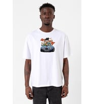 Dragon Ball Z Anime Goku Racer Beyaz Erkek Oversize Tshirt