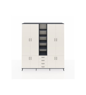 Hyperion Dolap 17 Raflı 4 Çekmeceli 8 Kapaklı 220x44x243 Antrasit-Aytaşı/Aytaşı