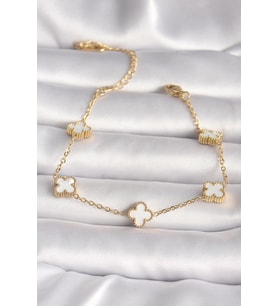 316L Çelik Gold Renk Baby Boy Yonca Model Kadın Bileklik (Çok Renkli)