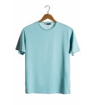 Erkek Nil Yeşili Bisiklet Yaka Oversize Rahat Kalıp Basic T-Shirt 22Y-3400761-EK1