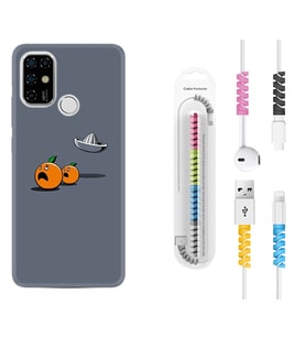 Casper E30 F20 X20 Kılıf Kablo Koruma Spiral Silikon Orange Escape 1374