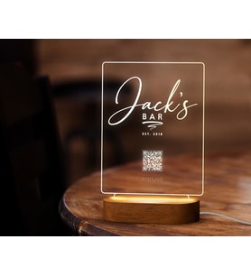 BK Gift Restoran & Cafe & Barlara Özel Led Lamba QR Kod Menü, Işıklı QR Menü, QR Kodlu Masa Dekoru, Işıklı Pleksi Biblo-1