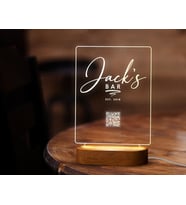 BK Gift Restoran & Cafe & Barlara Özel Led Lamba QR Kod Menü, Işıklı QR Menü, QR Kodlu Masa Dekoru, Işıklı Pleksi Biblo-1