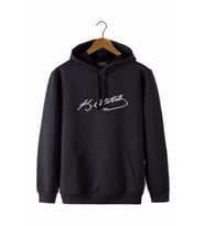 Erkek Siyah Önü Atatürk İmza Baskılı Kapüşonlu Sweatshirt 20Y-5200322-30