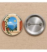 Denize Bakan Pencere Filistin Temalı 58 mm İğneli Rozet