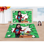 BK Gift Kişiye Özel Tesettürlü Kadın Öğretmen Karikatürlü 1000 Parça Profesyonel Puzzle-1