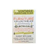 Vintage Furniture Flea Retro Poster  Ahşap Duvar Tablosu