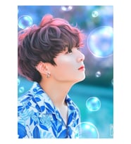 Balonu Öp Jungkookie Tablo Ahşap Poster Dekoratif Kod2459