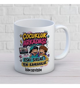 Kişiye Özel Arkadaş Tasarımlı Hayatın En İyi Yan Ürünü İsimli Seramik Kupa