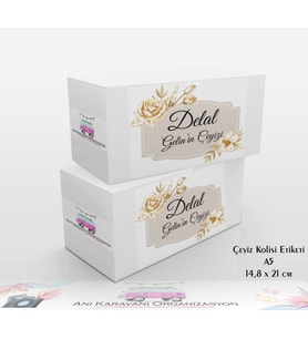 Çeyiz Kolisi Etiketi / A5 - 10 Adet