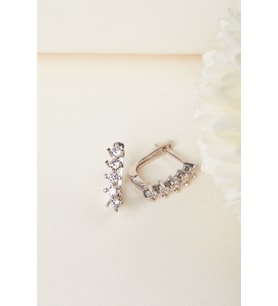 Elika Silver 925 Ayar Gümüş Su Yolu Küpe