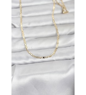 CM 14K Gold Renk Lazerli Yassı Model Zincirli 60 cm Kadın Kolye 5886 - HPSBYI2371-8812