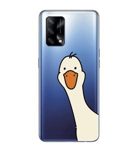 Oppo A74 Uyumlu Sevimli Ördek Desenli Şeffaf Telefon Kılıfı