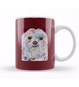 Maltese Dog Kupa Bardak Porselen