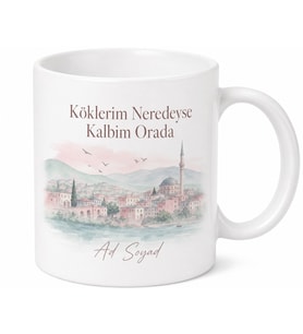Memleket Temalı Pastel Renk Baskılı Kupa Bardak Özel Tasarım Hediye