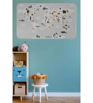 Eğitici Dünya Haritası Dünya Atlası Çocuk Ve Bebek Odası Duvar Sticker-60x105-3790