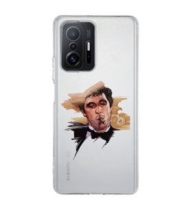 Redmi Mi 11T/Mi 11T Pro Uyumlu Tony Montana Scarface Desenli Şeffaf Telefon Kılıfı