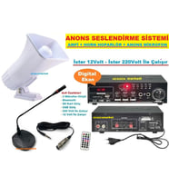 ANONS SESLENDİRME SİSTEMİ (AMFİ + HORN HOPARLÖR + ANONS MİKROFON)