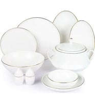 Roy King Gold Thin 55 Parça Bone China Porselen Yemek Takımı Dsn048 