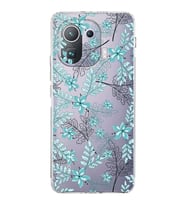 Xiaomi  Mi 11 Pro  Kamera Korumalı Kapak Floral Su Yeşili Tasarımlı Şeffaf  Kılıf