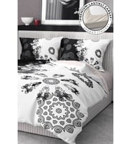 Nevresim Takımı %100 Pamuk Saten Lastikli Çarşaf Deluxe Koleksiyon Çift Kişilik 3d B&w