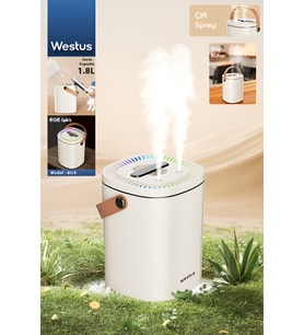 Büyük Boy 1.8L Hava Nemlendirici RGB Işıklı Buhar ve Aroma Difüzörü