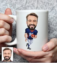 Kişiye Özel Amerikan Futbolu Tasarımlı Karikatürlü Kupa Bardak