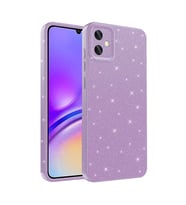 Galaxy A05 Kılıf Kamera Korumalı Simli Parıltılı Lüks Silikon (Lila)