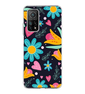 PrintiFy Xiaomi Mi 10T ile Uyumlu 1mm Slim Fit Retro Colors 1 Baskılı Şeffaf  Kılıf