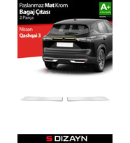 Nissan Qashqai Krom Bagaj Çıtası 2 Prç. 2021 Üzeri A+ Kalite (Mat Krom)
