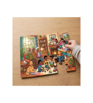 Kalabalık ve Mutlu Aile Tasarımlı 24 Parça Ahşap Çocuk Puzzle