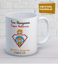 Babalara Özel Süper Baba Porselen Kupa Bardak