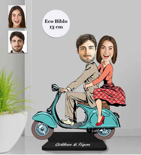 Kişiye Özel Mortorcu Sevgili Ahşap Eco Biblo -2