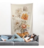 Soft Çiçekler Duvar Örtüsü-8035