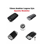 10 Mm Vw Golf Jetta Polo Için 2 Adet Araç Anahtar Logo Amblemi