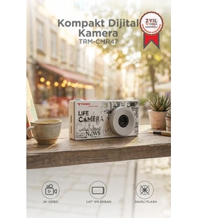Life Dijital Kamera Selfie Video Vlog Kamerası Mini Fotoğraf Makinesi CMR47 Gri