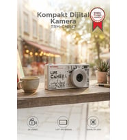 Life Dijital Kamera Selfie Video Vlog Kamerası Mini Fotoğraf Makinesi CMR47 Gri