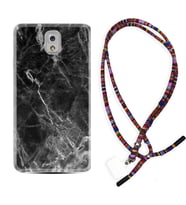 Samsung Note 3 4 5 8 9 20 Ultra 10 Lite Kılıf Boyun Asklı Rasta Silikon Kara Mermer 1375