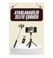 Mey İthalat® Cep Telefonu Tripod Standı Manyetik Selfie Sopa Bluetooth Uzaktan Kumandalı